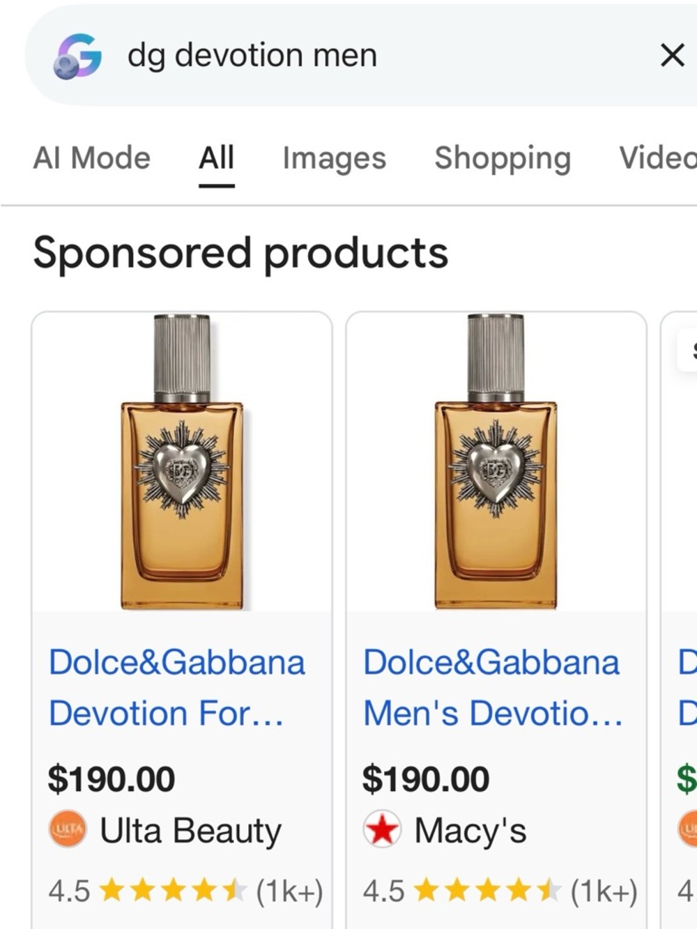 Dolce & Gabbana Men Devotion Amber Glass Bottle with Silver Heart Emblem